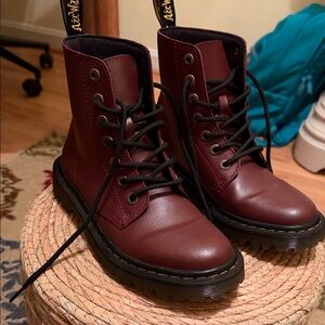 Dr. Martens Burgundy Lace-Up Boots Size 6